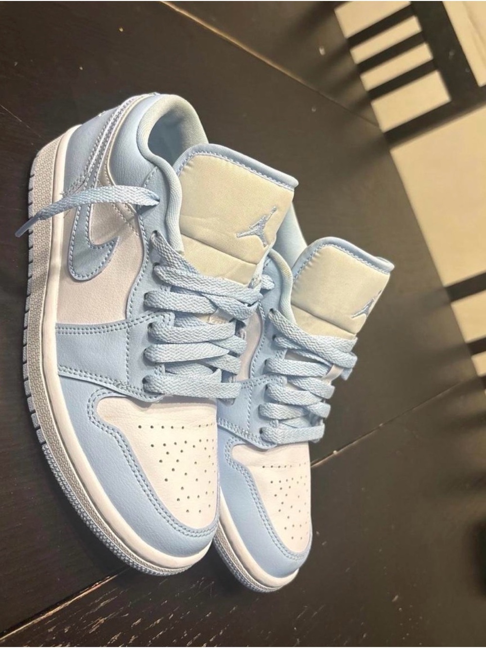 Jordan Women’s Low-Top Sneakers in Light Blue and White